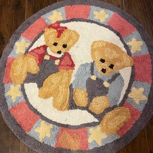 BJT Blue Jean Teddy Round Nursery Rug by Springs baby 27”